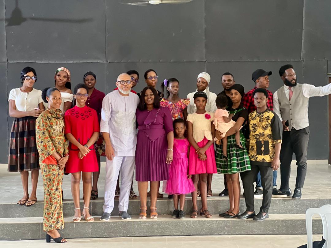 The WordHouse family gathered together at Nung Uso Town Hall, Eket