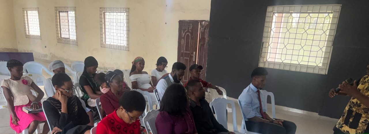 The congregation gathered at Nung Uso Town Hall, Eket